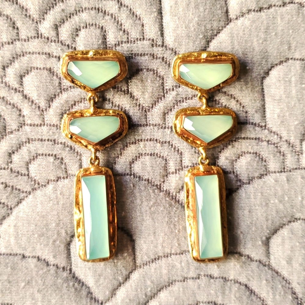 Natural stone drop earrings